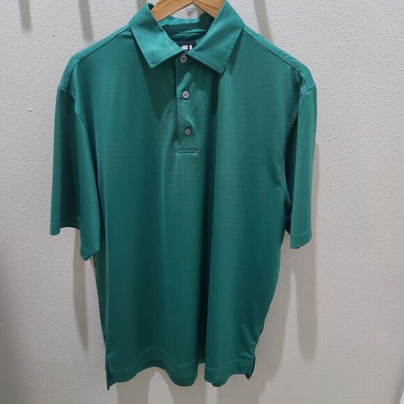 FootJoy Mens Performance Polo Shirt Dark Green Short Sleeve Golf Polo Shirt‎ L - Picture 1 of 7